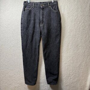 Vintage LL Bean High Waisted Flannel Lined Washed Black Jeans 29x29.5 Union Made